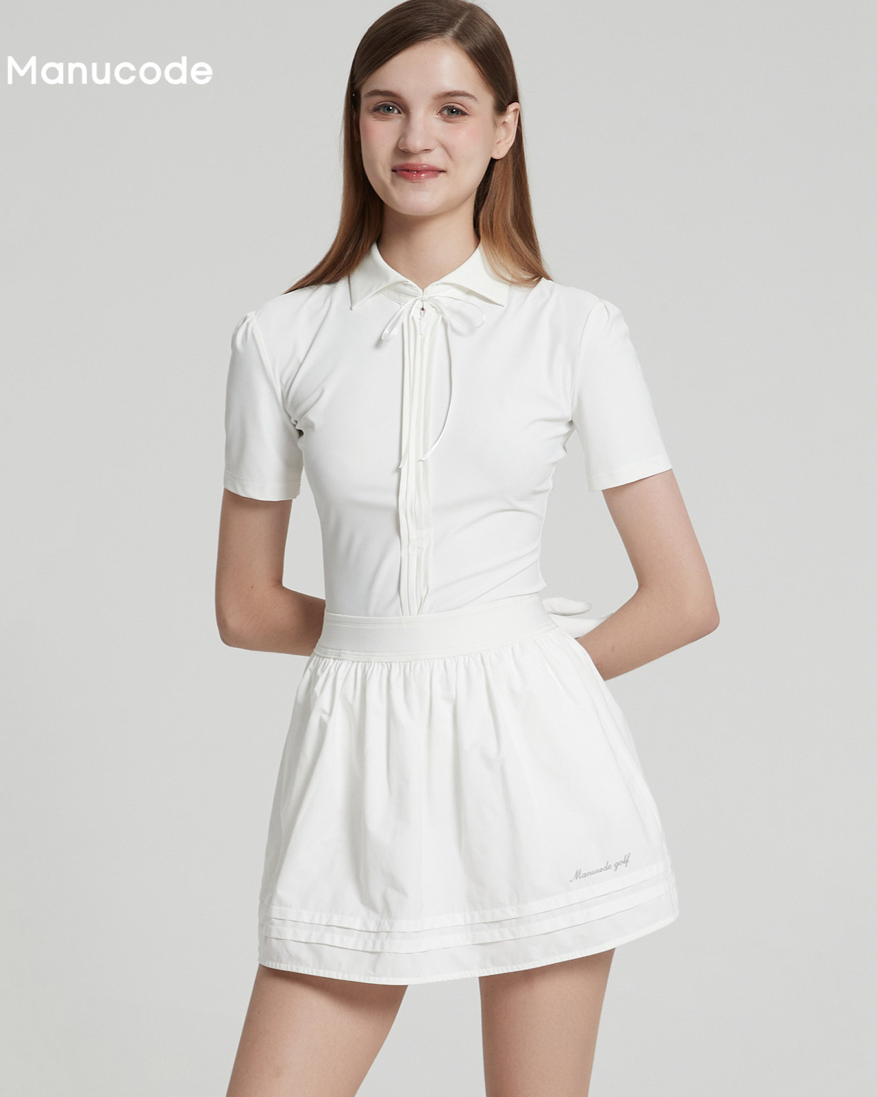 Ribbon Collar Tops & Skirt Setup【M0008】