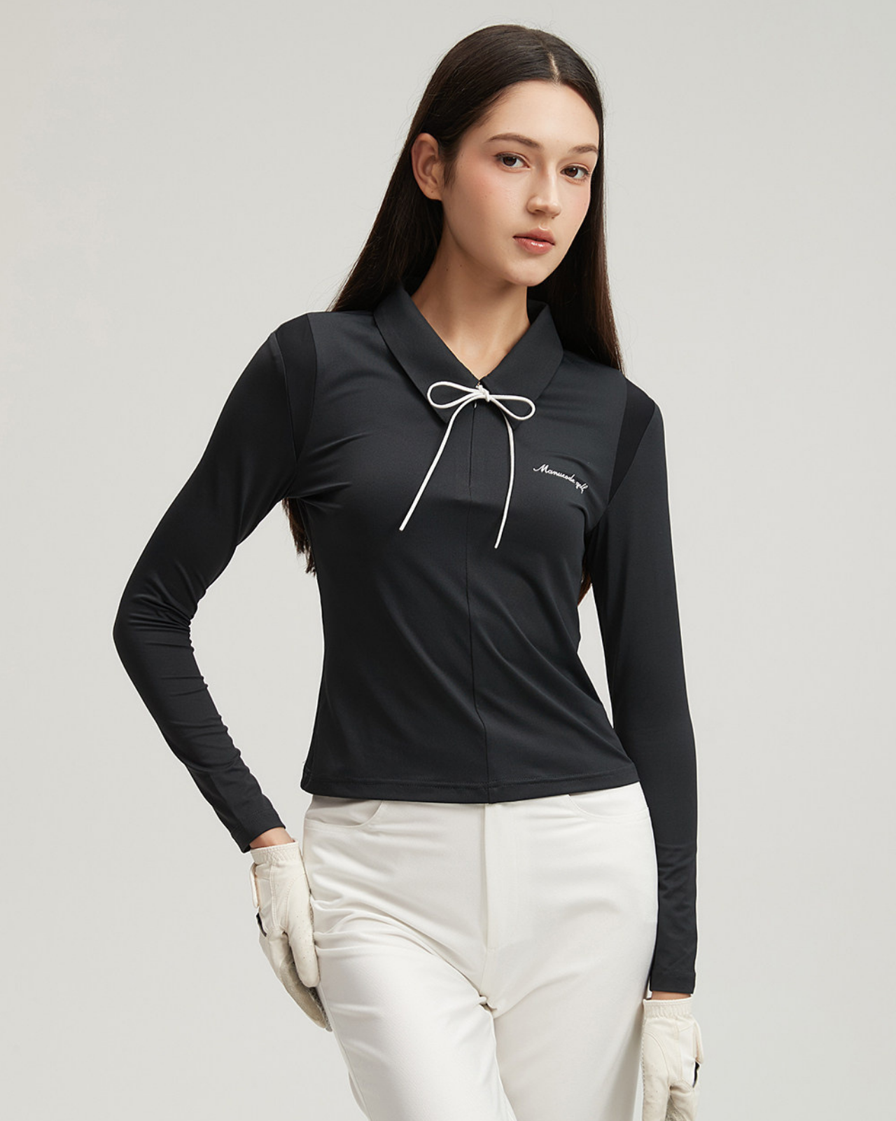 Ribbon Collar Long Sleeve Tops & Skirt Setup【M0004】