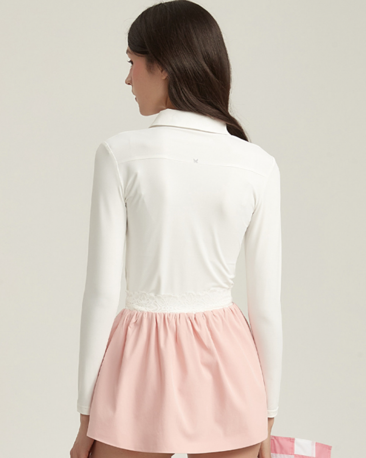 Ribbon Collar Long Sleeve Tops & Skirt Setup【M0004】