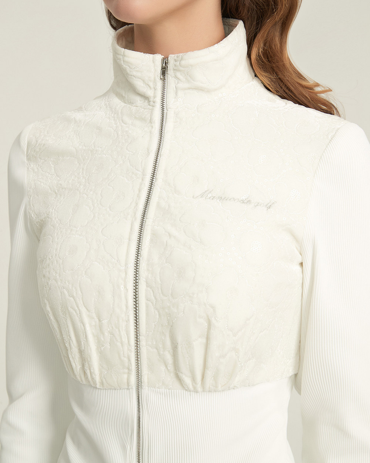 Stand Collar Zip Outer Tops & Skirt Setup【M0017】