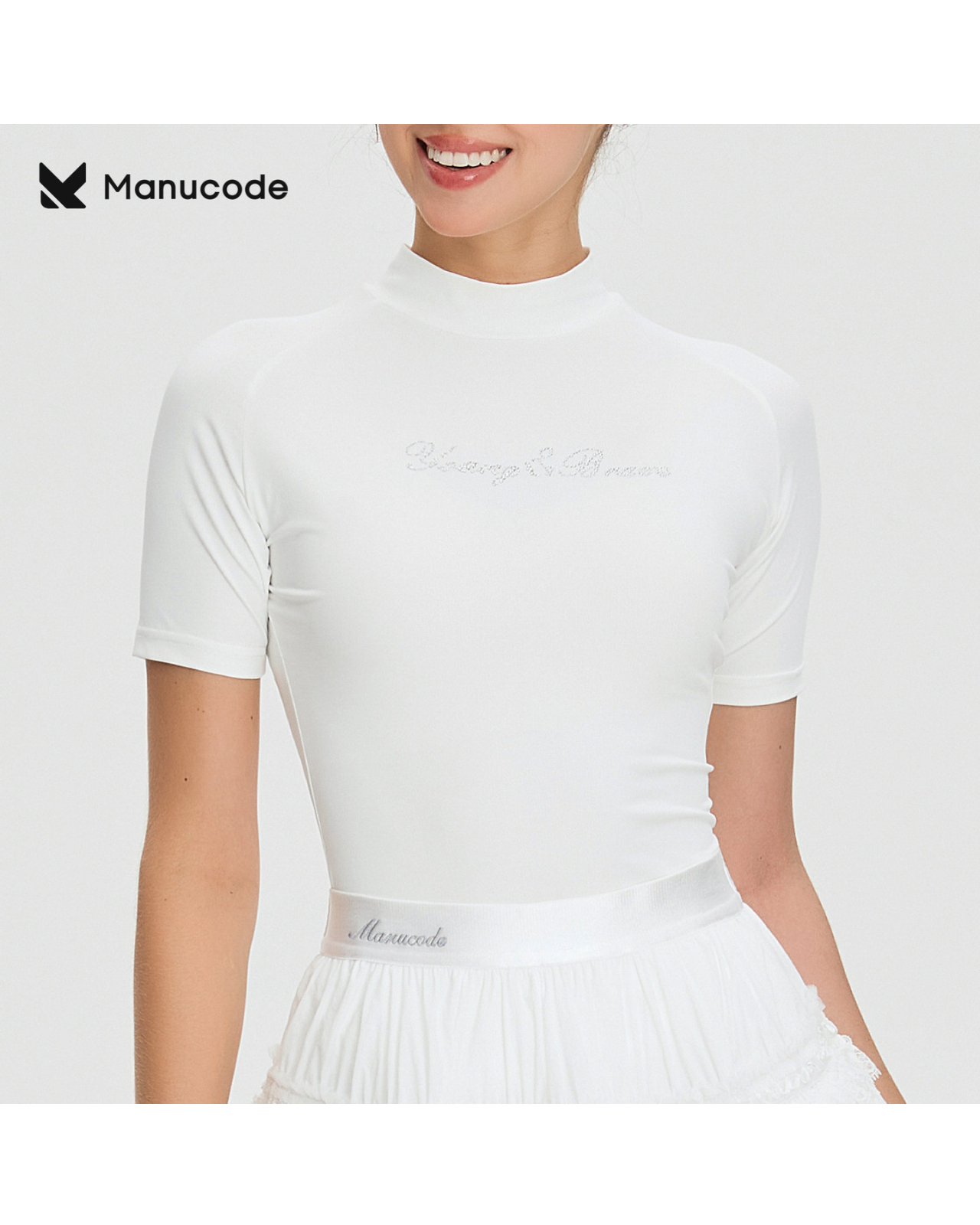Rhinestone Tiered Short Sleeve Tops & Skirt Setup【M0027】