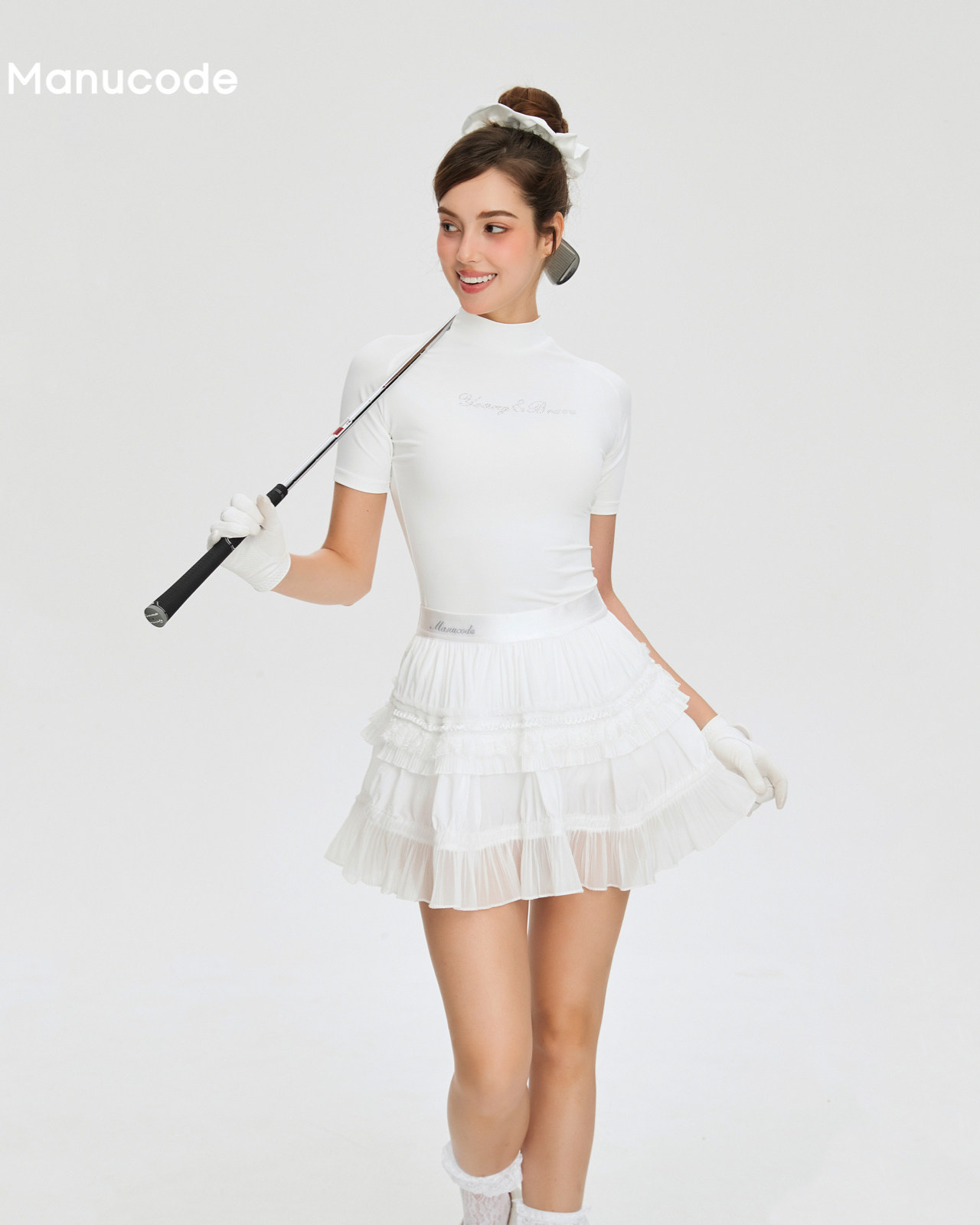 Rhinestone Tiered Short Sleeve Tops & Skirt Setup【M0027】