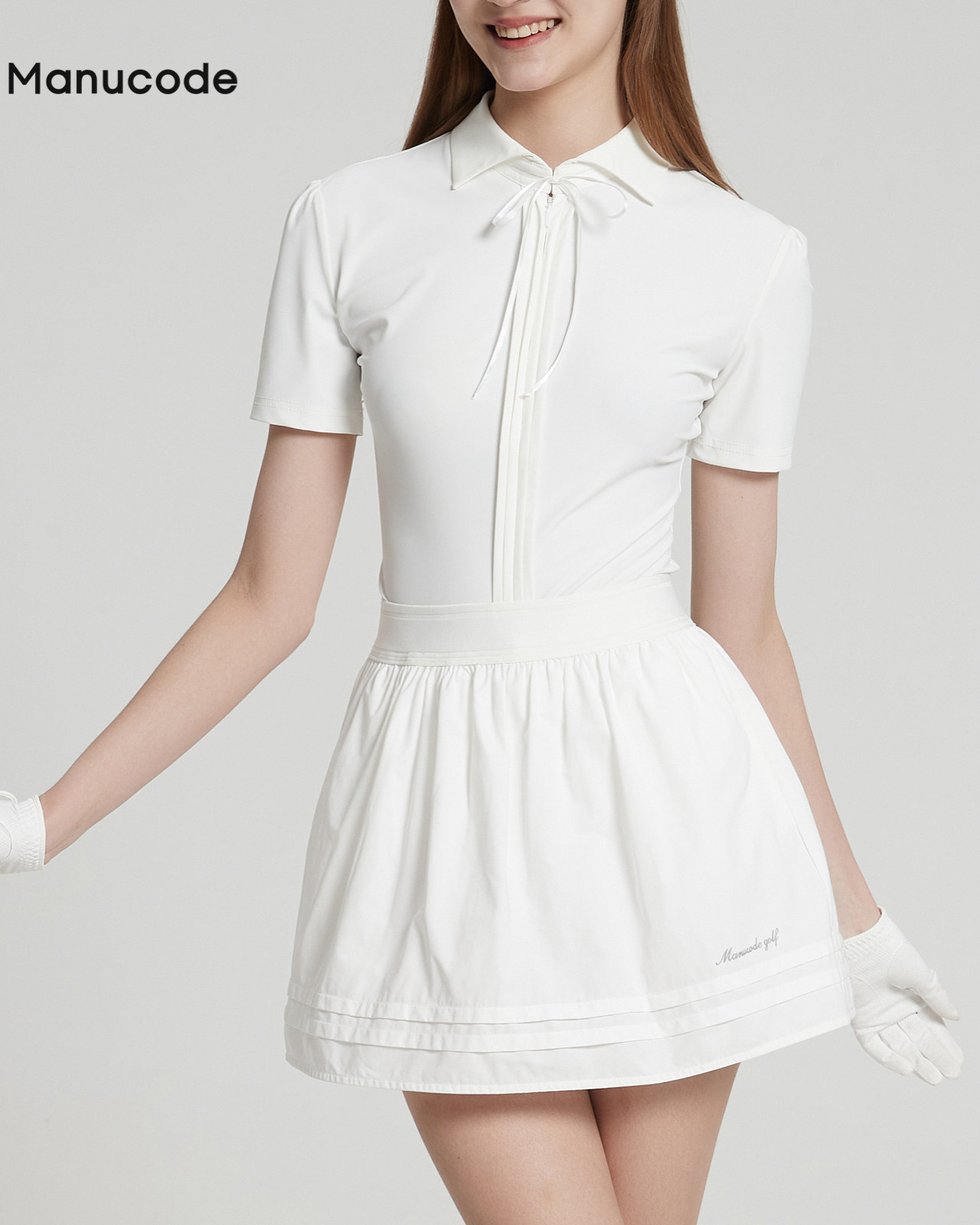Ribbon Collar Tops & Skirt Setup【M0008】