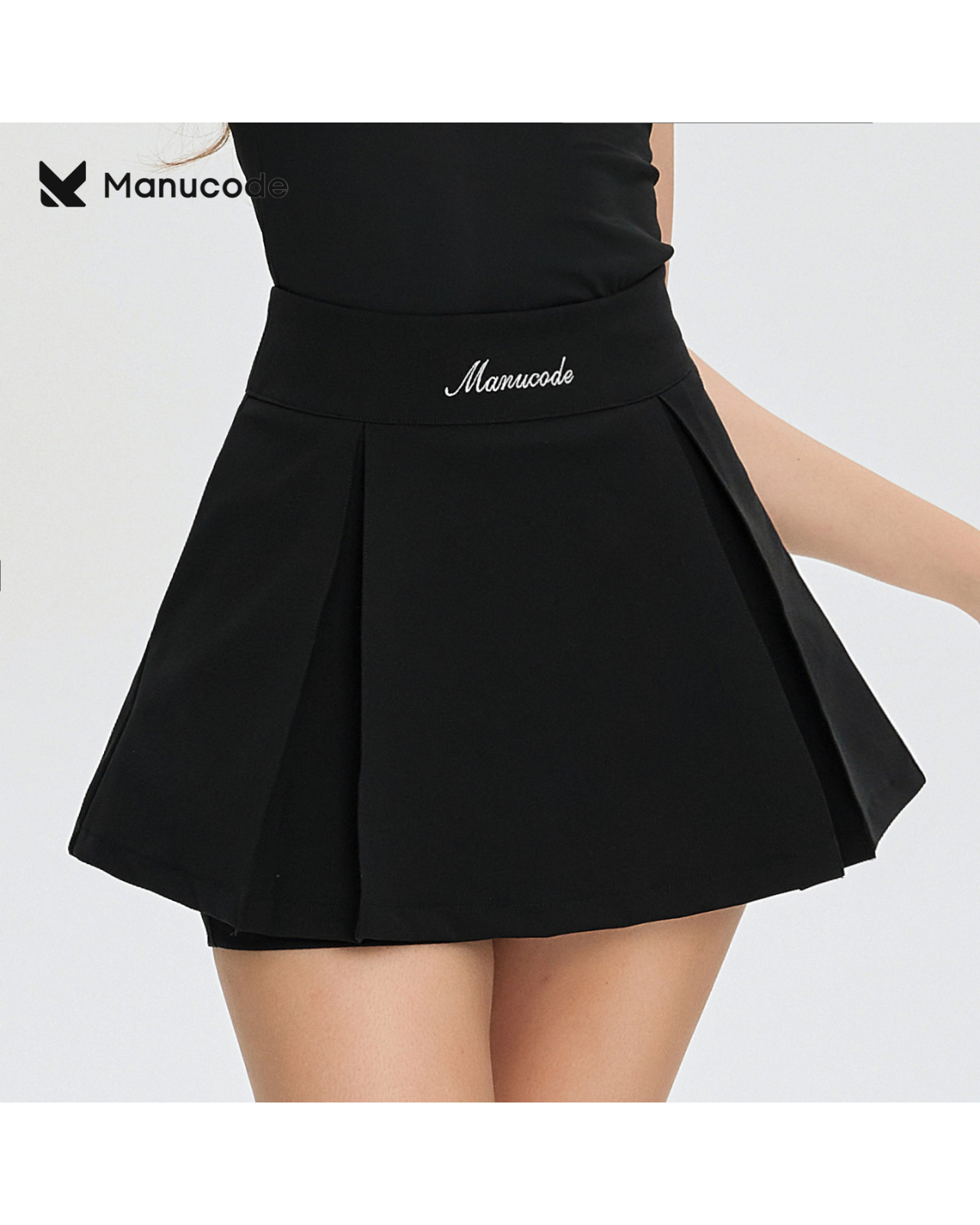 Ribbon Stand Collar Polo Tops & Skirt Setup【M0016】