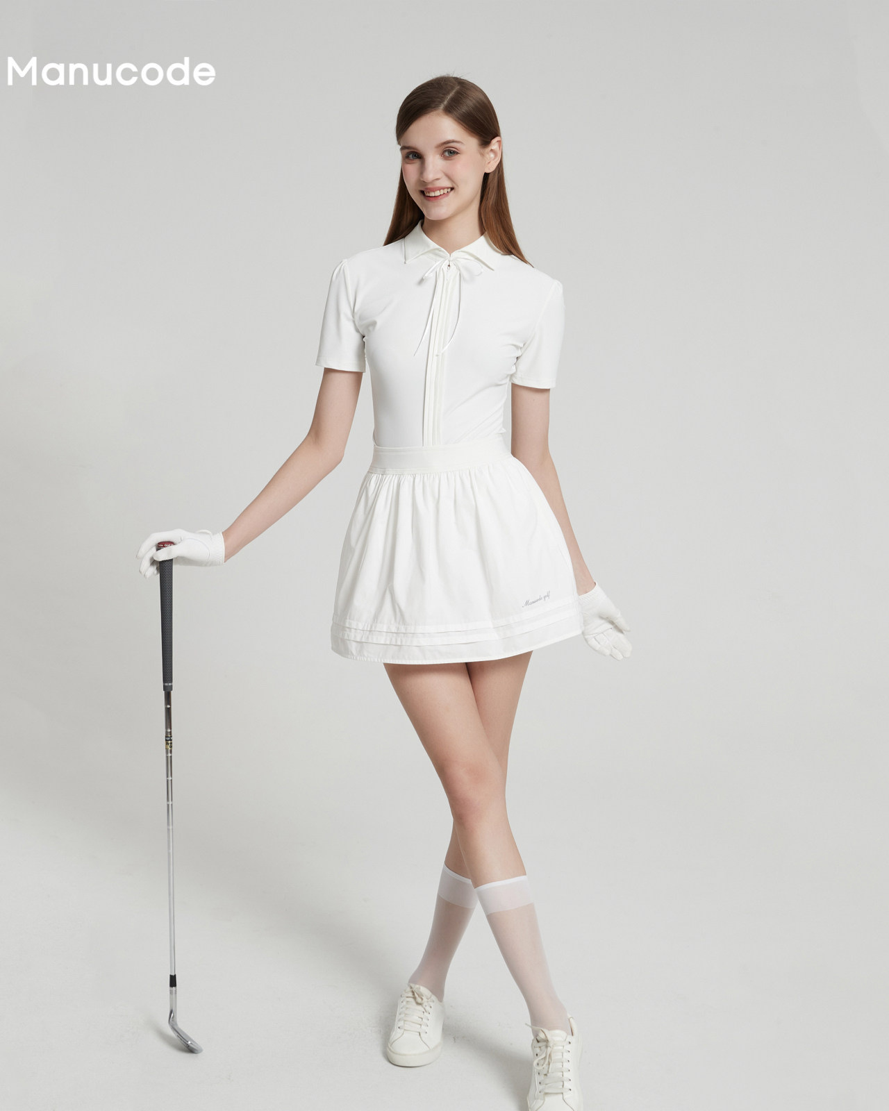 Ribbon Collar Tops & Skirt Setup【M0008】