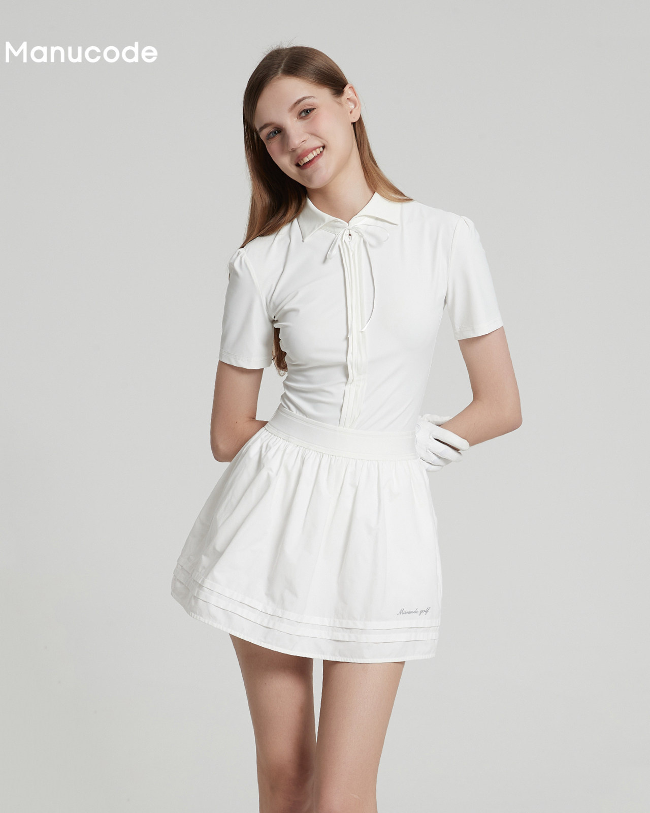 Ribbon Collar Tops & Skirt Setup【M0008】